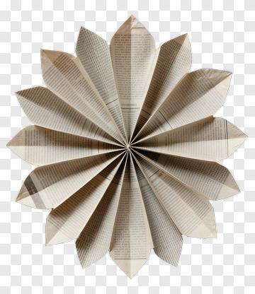 Folded Paper Flower Decoration PNG