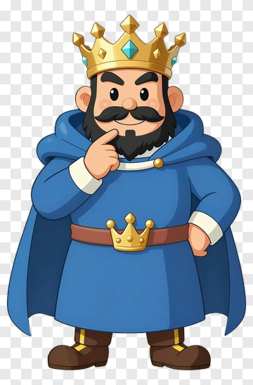 Cartoon King Thinking PNG