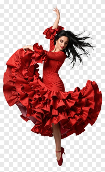 Woman Dancing In A Red Dress PNG