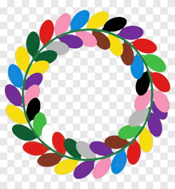 Colorful Leaf Wreath PNG