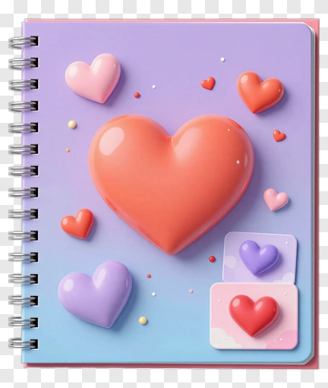 Colorful Heart Notebook PNG