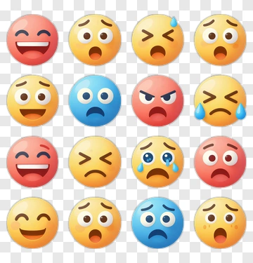 Collection Of Emoticons Displaying Various Emotions PNG
