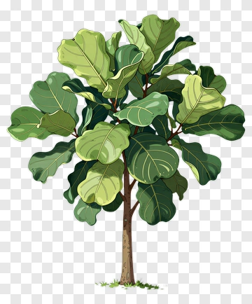 Colorful Fiddle Leaf Fig Tree PNG
