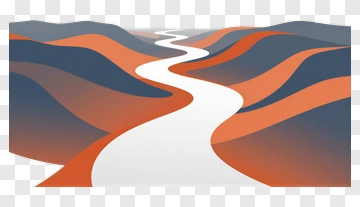 Abstract Landscape With Winding River PNG