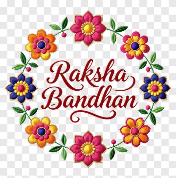 Colorful Floral Raksha Bandhan Design PNG