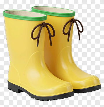Yellow Rubber Rain Boots PNG