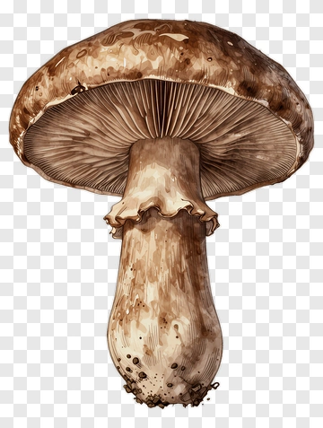Detailed Mushroom Illustration PNG