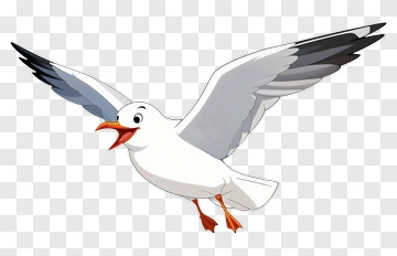 Cartoon Seagull Flying PNG