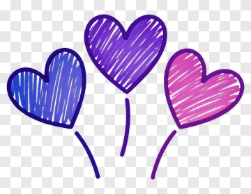 Colorful Heart Balloons PNG