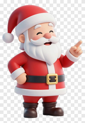 Cartoon Santa Claus Pointing PNG