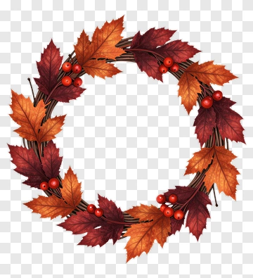 Autumn Leaf Wreath PNG