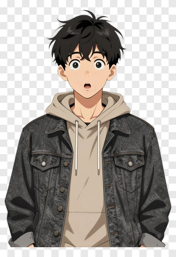 Surprised Young Man In Jacket PNG