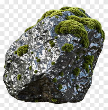 Rock Covered With Green Moss PNG