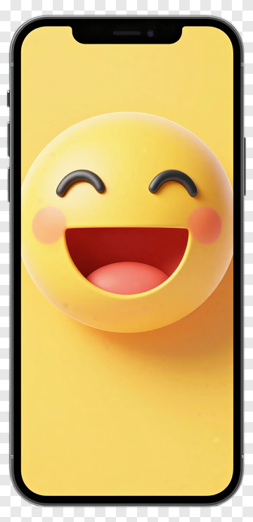 3D Smiley Face On Yellow Background PNG