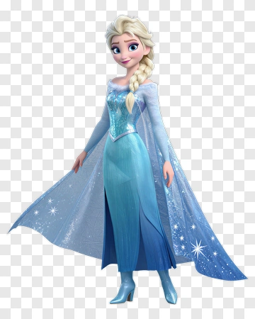 Frozen Character Elsa In A Sparkling Blue Dress PNG