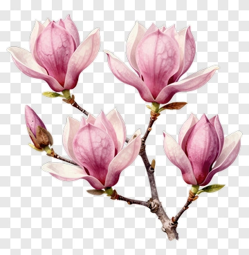Pink Magnolia Flowers PNG