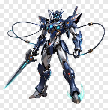 3D Robot Warrior With Sword PNG