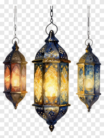 Colorful Hanging Lanterns PNG