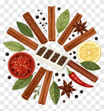 Spices And Herbs Arrangement PNG