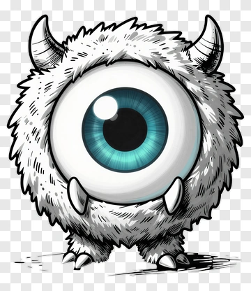 Cartoon Monster With One Eye PNG