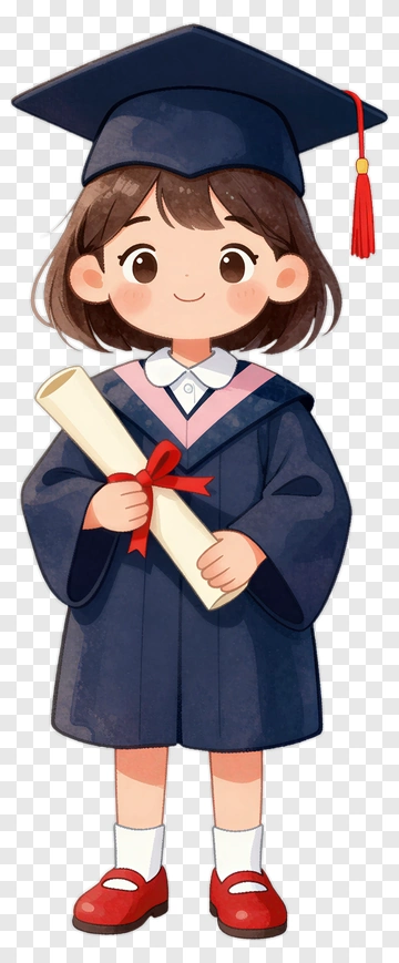 Cartoon Graduate Holding A Diploma PNG