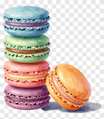 Colorful Macarons Stack PNG