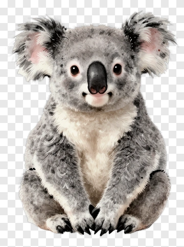 Cute Koala Sitting PNG
