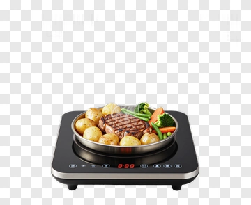 Cooked Steak With Vegetables On Induction Cooker PNG