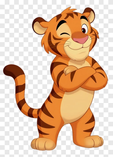 Cartoon Tiger With A Confident Pose PNG