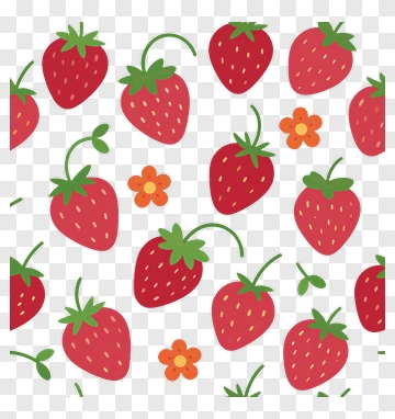 Colorful Strawberry Pattern PNG