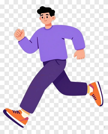 Cartoon Man Running PNG
