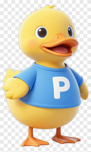 Cartoon Duck Wearing A Blue Shirt PNG