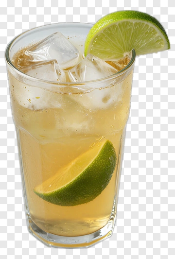 Glass Of Iced Drink With Lime Slice PNG