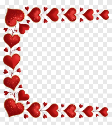 Red Heart Border Design PNG