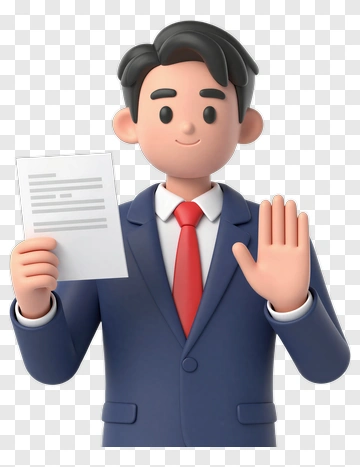 3D Businessman Holding Document And Gesturing PNG