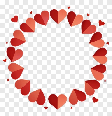 Red Heart Wreath PNG