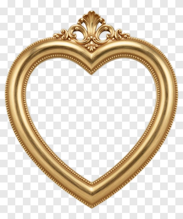 Golden Heart-Shaped Frame PNG