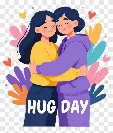Happy Hug Day Celebration PNG