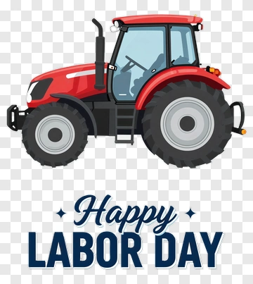 Red Tractor For Labor Day Celebration PNG
