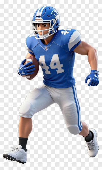 Football Player Running With A Football PNG