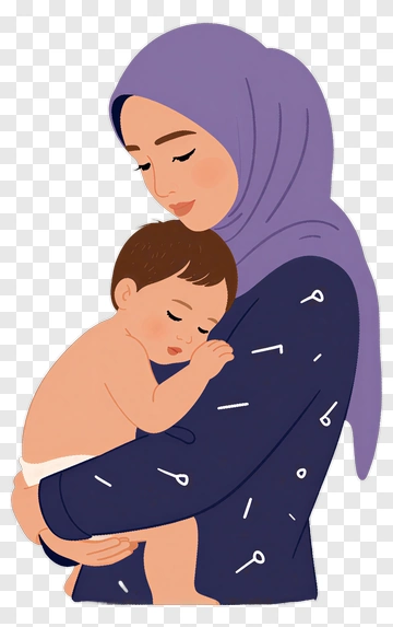 Mother Holding A Sleeping Baby PNG