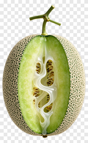 Cut Melon With Visible Seeds PNG