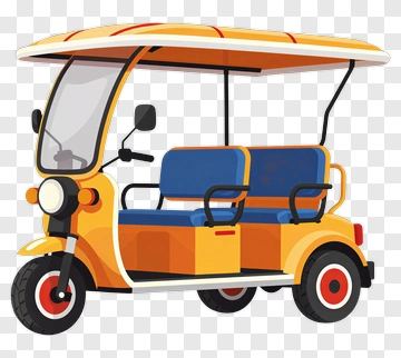 Colorful Electric Rickshaw PNG