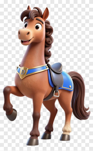 Cartoon Horse With Saddle PNG