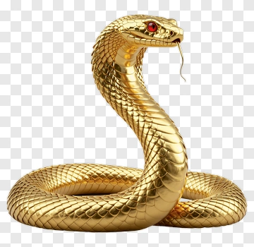 Golden Snake With Red Eyes PNG
