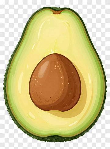 Sliced Avocado With A Brown Seed PNG