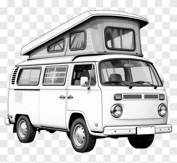 Vintage Camper Van PNG