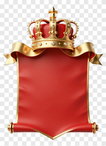 Royal Crown With Red Banner PNG