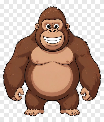 Cartoon Gorilla Smiling PNG