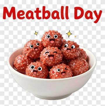 Meatball Day Celebration With Happy Meatballs PNG